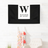 Black Minimalist Wedding Monogram | Newlywed Desig Banner (Insitu)