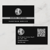 Black minimalist with wrench logo visitenkarte (Vorne/Hinten)