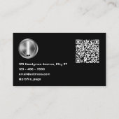 Black minimalist with wrench logo visitenkarte (Rückseite)