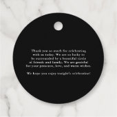 Black Minimalistisch Bouquet Wedding Vielen Dank Geschenkanhänger (Rückseite)