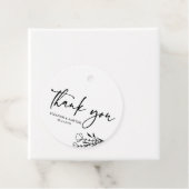 Black Minimalistisch Bouquet Wedding Vielen Dank Geschenkanhänger (Beispiel)