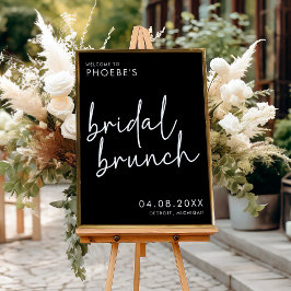 Black Minimalistisch Bridal Brunch Willkommensschi Poster