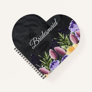 Black Minimalistisch Bridesmaid Wedding Gift Idee Notizblock