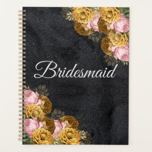 Black Minimalistisch Bridesmaid Wedding Gift Idee Planer
