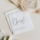 Black Minimalistisch Cheers Handgeschriebene Skrip Serviette