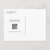 Black Minimalistisch Floral Bouquet QR Code Weddin Einladungspostkarte (Rückseite)