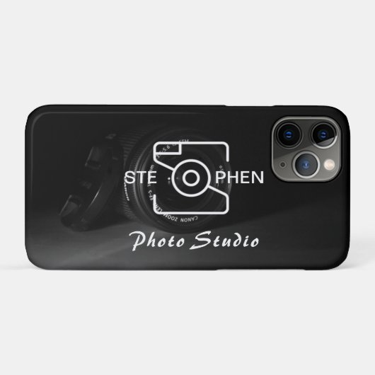 Black Minimalistisch Foto Studio Business Card Case-Mate iPhone Hülle (Rückseite (Horizontal))