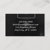 Black Minimalistisch Foto Studio Business Card Visitenkarte (Rückseite)