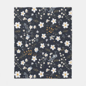 Black Minimalistisch Gentle Garden Wildblumen Kind Fleecedecke (Vorderseite)