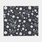 Black Minimalistisch Gentle Garden Wildblumen Kind Fleecedecke (Vorderseite (Horizontal))