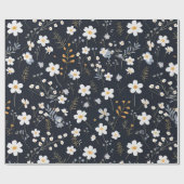 Black Minimalistisch Gentle Garden Wildblumen Kind Geschenkpapier (Flach)