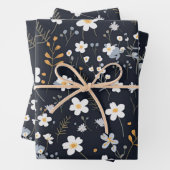 Black Minimalistisch Gentle Garden Wildblumen Kind Geschenkpapier Set (Beispiel)