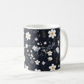 Black Minimalistisch Gentle Garden Wildblumen Kind Kaffeetasse (VorderseiteRechts)