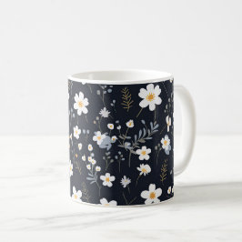 Black Minimalistisch Gentle Garden Wildblumen Kind Kaffeetasse
