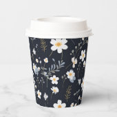 Black Minimalistisch Gentle Garden Wildblumen Kind Pappbecher (Rückseite)