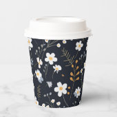 Black Minimalistisch Gentle Garden Wildblumen Kind Pappbecher (Vorderseite)