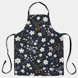Black Minimalistisch Gentle Garden Wildblumen Kind Schürze