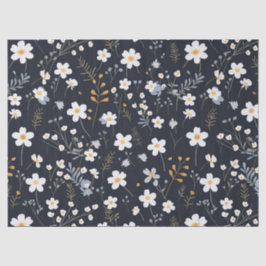 Black Minimalistisch Gentle Garden Wildblumen Kind Seidenpapier