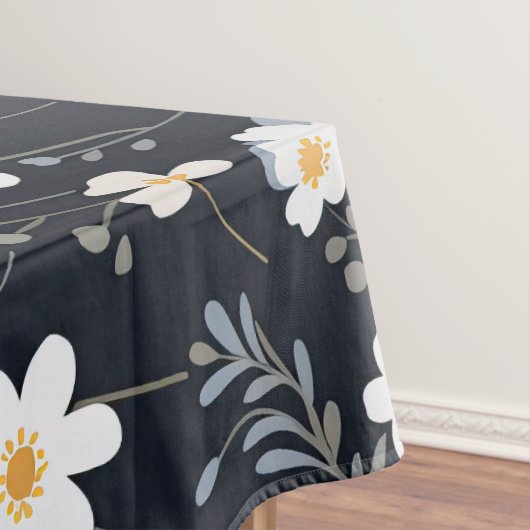 Black Minimalistisch Gentle Garden Wildblumen Kind Tischdecke (Beispiel)