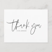 Black Minimalistisch Handwriting Script Vielen Dan Postkarte (Vorderseite)
