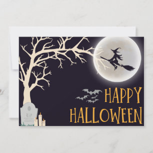 Black Minimalistisch Happy Halloween Feiertagskarte