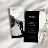 Black Minimalistisch Modern Foto Wedding Menu