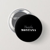Black Minimalistisch Personal Modern Button (Vorne & Hinten)