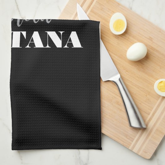 Black Minimalistisch Personal Modern Geschirrtuch (Viertel Falte)