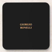 Black Minimalistisch Personal Modern Getränkeuntersetzer (Vorderseite)