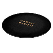 Black Minimalistisch Personal Modern Schneidebrett (Ecke)