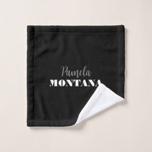 Black Minimalistisch Personal Modern Waschlappen