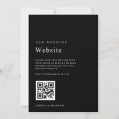 Black Minimalistisch QR Code UAWG All in One Weddi Einladung (Rückseite)