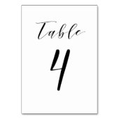 Black Minimalistisch Script Wedding Tischnummer (Rückseite)