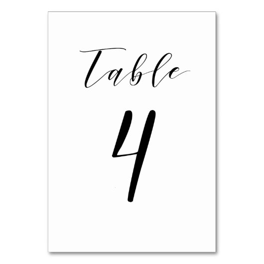 Black Minimalistisch Script Wedding Tischnummer (Rückseite)