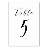 Black Minimalistisch Script Wedding Tischnummer (Vorderseite)