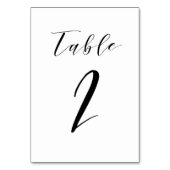 Black Minimalistisch Script Wedding Tischnummer (Vorderseite)
