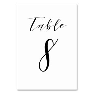 Black Minimalistisch Script Wedding Tischnummer