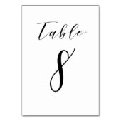 Black Minimalistisch Script Wedding Tischnummer (Vorderseite)