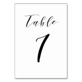 Black Minimalistisch Script Wedding Tischnummer (Rückseite)