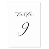Black Minimalistisch Script Wedding Tischnummer 9 (Rückseite)