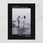 Black Minimalistisch Wedding Foto Save the Date Ankündigungspostkarte (Vorderseite)