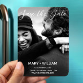 Black Minimalistisch Wedding Foto Save the Date Magnet