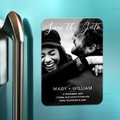 Black Minimalistisch Wedding Foto Save the Date Magnet
