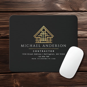 Black Minimalistisch Zuhause Gebäude Construction Mousepad