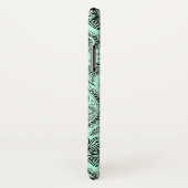 Black & Mint Green V Floral Paisley Case-Mate iPhone Hülle (Hinten/Rechts)
