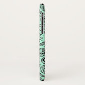 Black & Mint Green V Floral Paisley Case-Mate iPhone Hülle (Hinten/Links)