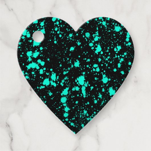 Black Mint Paint Splatter Artistic Splash Creative Geschenkanhänger (Vorderseite)