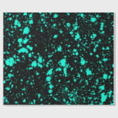 Black Mint Paint Spritzer Artistic Splash Creative Geschenkpapier (Flach)