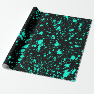 Black Mint Paint Spritzer Artistic Splash Creative Geschenkpapier