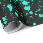 Black Mint Paint Spritzer Artistic Splash Creative Geschenkpapier (Rolleneckpunkt)